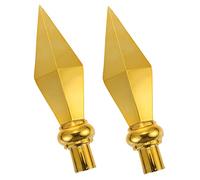 SUPVOX Tête De Mât De Drapeau Dorée 2 Pièces pour Mât Extérieur Jardin, Embout Ornemental en Aluminium, Décoration Résistante pour Drapeaux De Cérémonie Et Bastions