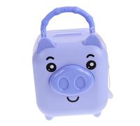 SUPVOX Tirelire Garçon Fille Cochon Plastique avec Serrure Boîte Bureau Portable Pot Économies Cartoon Bleu pour Apprentissage Épargne