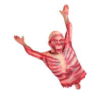 SUPVOX Torse Suspendu en Latex Effrayant pour Halloween, Accessoire de Corps Demi-Corps Sanglant, Décoration Effrayante pour Fête Intérieure et Extérieure, Cadavre Hurlant Pièce