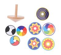 SUPVOX Toupie Bois Coloré pour Garçon Fille Jeu Extérieur Éducatif Bois Exercice de Coordination Main-œil et Développement Psychomoteur Set