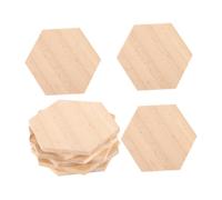 SUPVOX Tranche de Bois Brut Hexagone de Bois Naturel 9cm 25 Pièces