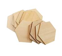 SUPVOX Tranche de Bois Brut Hexagone de Bois Naturel Embellissement Bricolage Artisanat pour Mariage Anniversaire 50mm 50 Pièces
