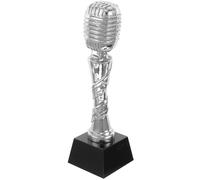SUPVOX Trophée Microphone en Résine Argenté pour Concours de Chant Design Unique, sans Bavure et Longue Durée, pour Récompenses Musicales