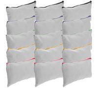 SUPVOX Trousse à Crayons en Toile 21X12 CM Lot de 15 Pochette à Fermeture Éclair pour Rangement DIY, Adaptée aux Fournitures de Bureau et Cosmétiques Couleur Aléatoire