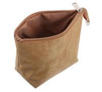 SUPVOX Trousse de Toilette Étanche en Papier Technique Naturel, Petite Trousse à Maquillage Fermeture Éclair, Légère et Résistante, pour Voyage, Organisation Cosmétique et Usage