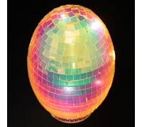 SUPVOX Œuf de Pâques Décoratif en Verre Transparent Multicolore, Boule à Facettes Disco de Taille Moyenne, Ornement en Verre pour Décoration de Bureau et Fête de Pâques, Décor Original