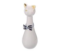 SUPVOX Urne Funéraire Céramique Blanche pour Chat et Petit Animal de Compagnie, Boîte Commémorative Étanche pour Cendres, Urne Souvenir Motif Oreilles Dorées, Accessoire Mémorial