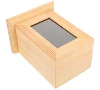 SUPVOX Urne pour Animaux de Compagnie en Bambou 125X125X18 CM Coffret Cinéraire Fait Main pour Chien et Chat avec Cadre Photo Boîte Souvenir Cendres Animaux Fournitures