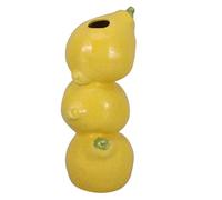 SUPVOX Vase à Fleurs en Céramique Jaune de Citron, Pot Décoratif Minimaliste pour Centre de Table, Jardinière Citronnier, Objet Décoratif Moderne Cuisine et Salon, Facile à Nettoyer