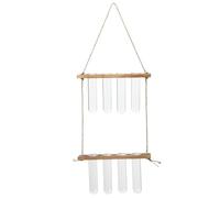 SUPVOX Vase Hydroponique Suspendu en Verre Transparent avec Support en Bois Tube à Essai pour Plantes Pot de Fleurs Mural Décoratif pour Maison Bureau Jardin Système de Culture