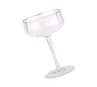 SUPVOX Verre à Cocktail Tulipe 260 Ml en Cristal Motif Rayé Vertical, Bordure Dorée, Gobelet à Boire Polyvalent pour Fête, Mariage et Réception, Verre à Vin et Coupe de Jus Élégante