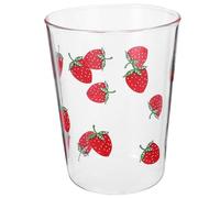 SUPVOX Verre à Eau en Verre Borosilicaté Résistant Haute et Basse Température Motif Fraise Rouge, Facile à Nettoyer, pour Maison et Bureau
