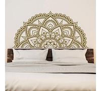 SUPWALS Stickers muraux Mandala Wall Decal Chambre Lit Tête Ornement Demi Mandala Fenêtre De Voiture Vinyle Autocollants Yoga Indien Hippie Style Décor Intérieur 119X57 Cm