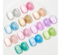 SUPWEE Moonlight Cat Eye Gel Vernis à Ongles 12 Couleurs Céramique Chat Magnétique Vernis À Ongles Paillettes Soie Cat Eye Gel Vernis avec Aimant pour Nail Art Manucure Salon