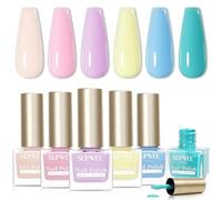 SUPWEE Vernis à ongles 6 couleurs nude transparent rose jaune, violet, séchage rapide, bleu neutre, longue durée, manucure à faire soi-même, nail art, salon