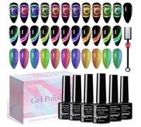 SUPWEE Vernis à Ongles Gel Oeil de Chat, Ensemble de Vernis Gel Magnétique 9D avec Aimant 12 Couleurs Caméléon Galaxy Cateye Gel UV pour DIY Manucure Nail Art Salon Maison Cadeau