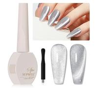 SUPWEE Vernis à ongles gel UV Cat Eye 15 ml Gel œil de chat Smoothies avec aimant Argent 9D Vernis à ongles gel UV Cateye Glitzer Cat Eye Cel