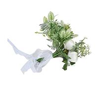 SUPYINI Bouquet de Fleurs en Soie, Bouquet de Mariage Artificiel pour Mariée, Décoration D'intérieur, avec des Fleurs Romantiques Vives pour Scènes, Salons, Chambres à Coucher (Blanche)