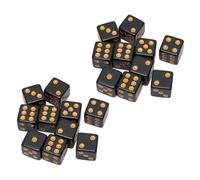 SUPYINI Dés de Jeu de Société, 20 Pièces Dés Noirs Dés en Plastique à 6 Faces pour Jeu de Société de Table Fêtes D'Enseignement des Mathématiques (Angle Droit)
