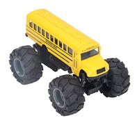 SUPYINI Grandes roues, haute simulation, alliage rétractable, modèle de bus, jouet d'école à l'échelle 1:43, école rétractable avec peinture aérosol exquise, convient pour plus de 3 ans (jaune)