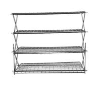 SUPYINI Grille de Refroidissement à 4 Niveaux pour la Cuisson, Grille | Construction en Fer Robuste, Peut Contenir des Objets Lourds, S'étend pour Cuire des Biscuits ou des Pizzas, Se Plie à Plat