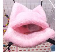 SUPYINI Hamac en Peluche pour Animaux de Compagnie, Lit Suspendu Doux et Confortable pour Petits Animaux, avec Poche pour Sac de Couchage et 4 Crochets, pour Cage ou Voyage (Petite Taille)