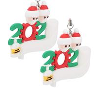 SUPYINI Lot de 2 décorations de Noël à suspendre au sapin de Noël avec ornements personnalisés pour cadeaux de famille (famille de 2 personnes)