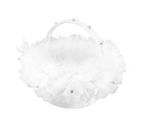 SUPYINI Panier de Fille de Fleur Blanche avec Poignée à Main, Panier de