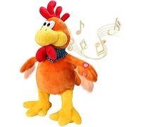 SUPYINI Peluche en forme de poulet qui chante - 38 cm - Poule musicale qui hurle - Jouet électronique interactif - Cadeau pour enfants - Pâques et Noël