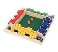 SUPYINI Shut The Box - Jeu de dés pour 4 joueurs - Jeu de table classique en bois avec 8 dés - Pour salle de classe, maison et fêtes
