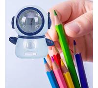 SUPYINI Taille-crayon électrique Spaceman pour Salle de Classe, alimenté par Batterie et USB, Conception Sûre, Compacte et Efficace, Design de Dessin animé Mignon, adapté à un Usage (Bleu clair)