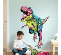 Supzone Stickers Muraux Enfant Dinosaures Grands Autocollant Mural Colorés de Tyrannosaurus Déco Murale Dino pour Garçon Chambre Enfant Nursery Salle de Jeu