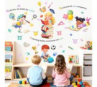 Supzone Stickers Muraux Enfants, Autocollant Mural Coin Lecture, Texte Motivant Décoration Murale Chambre Enfants Bébé Crèche Garderie, Bibliothèque, Salle de Lecture