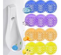SUQ 12 Pièces Ecrans Pour Urinoir, Ecrans pour Urinoir avec Parfum Desodorisant Urinoir, Élimine les Odeurs Particulières Urinal Screen, Protection Urinaire Homme pour Hôtels Bureaux les Écoles