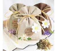 SUQ 3 PCS Vêtements Frais Sachets Parfumés, Sachets Parfumés pour Tiroirs, Garde-Robes, Sachets en Lin Remplis de Lavande/Gardénia/Lilas, Anti-Mites pour Chambre Garde-Robe Salles de Bains Voitures