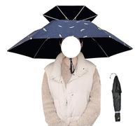 SUQ Casquette de parapluie de tête de coupe - vent, parasol de pêche de protection solaire, casquette de tête de parapluie de 95cm, parapluies mains libres extérieur, hommes et femmes Golf, pêche