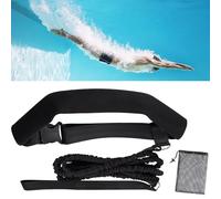 SUQ Courroie de natation 2.2M, courroie de résistance d'entraînement à la natation, fourrure de natation fixe statique, courroie de résistance réglable de courroie de natation (noir)