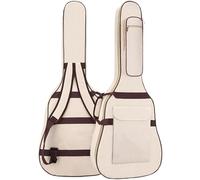 SUQ Étanche Oxford Guitar Bag, 40/41 inch Guitare Acoustique/Guitare Classique/Guitare Électrique, Rembourré Imperméable 10 mm Sac de Musique, Bretelles Ajustables, Résistant à l'Impact (Blanc)