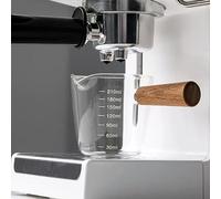 SUQ Pichet à Lait en Verre avec Poignée en Bois, Mini Tasse à Lait, Tasse à Café Expresso, Plat à Sauce en Verre, pour le Café, le Thé ou le Sirop d'Érable, Sauce au Miel(210ML)
