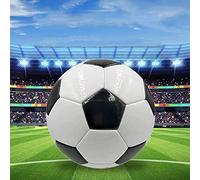SUQ Taille Traditionnelle 5 Noir Blanc Faux Cuir Football, pour la Formation des Adultes Compétitions d'entraînement, Divertissement, Jeux d'Intérieur/Extérieur, pour Parc, Plage