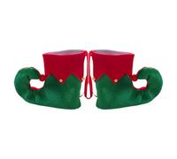 Sur-Chaussures Elfe avec Pompons Adulte - 1 Paire de Sur-Chaussures - Taille Unique - Rouge - Accessoires pour Déguisement - 100% Polyester - Lavable à La Main - Noel (01 Rouge, Taille unique)