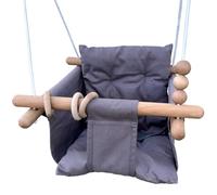 Sûr et croît avec balançoire pour bébé en bois et tissu - réglable, confortable et design moderne pour les enfants à partir de 18 mois