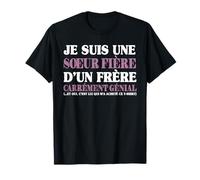 Sœur Fière Frère Génial Fille Aînée Famille Amour Enfants T-Shirt