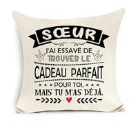 Sœur J'Ai essayé de trouver Le Cadeau Parfait pour toi mais tu m'as déjà Housse de Coussin Amusante pour Sœur Anniversaire Graduation Cadeau de Noël