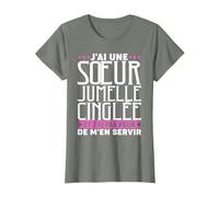 Sœur Jumelle Cinglée Citation Humour Meilleure Sœur Jumelle T-Shirt