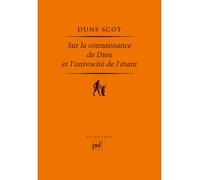 Sur la connaissance de Dieu et l'univocité de l'étant - Johannes Duns Scot - Puf - broché - Livre