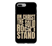 sur Le Christ, Rocher Solide, Je suis Debout, Hommes et Femmes chrétiens Coque pour iPhone 7 Plus/8 Plus