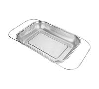 Sur le colonisseur de l'évier - 29,5x40,5 cm, de filtre en acier inoxydable extensible pour pâtes, riz avec une passoire à mailles fins, outil de vidange alimentaire pour les céréales, les baie