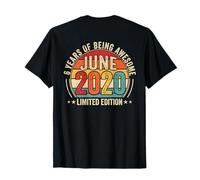 sur Le Dos - Awesome Since June 2020 Vintage Retro 6th Birthday T-Shirt