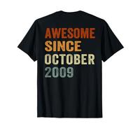 sur Le Dos - Rétro Depuis Octobre 2009 17 Ans 17e Anniversaire T-Shirt